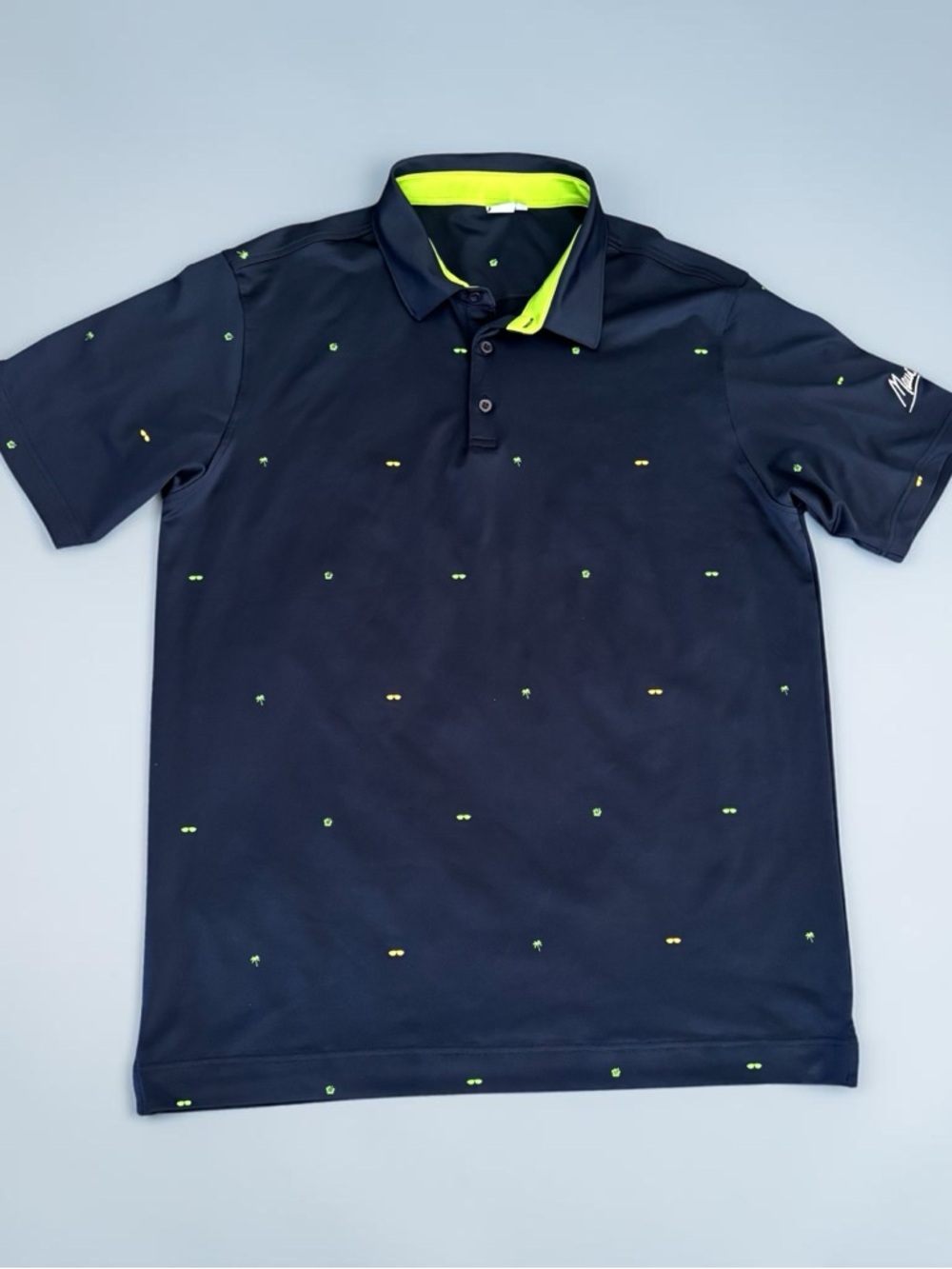 Maui Jim Navy Polo with Lime Green Accents